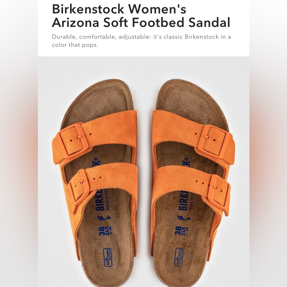 Birkenstock Arizona Russet Orange Suede Sandals